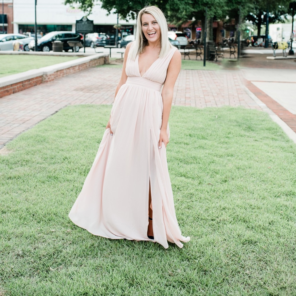 HEAVENLY HUES BLUSH MAXI DRESS from Lulus